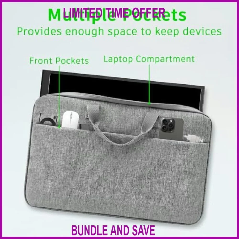 15.6 Inch Laptop Briefcase, Professional Carrying Case for Business Travel